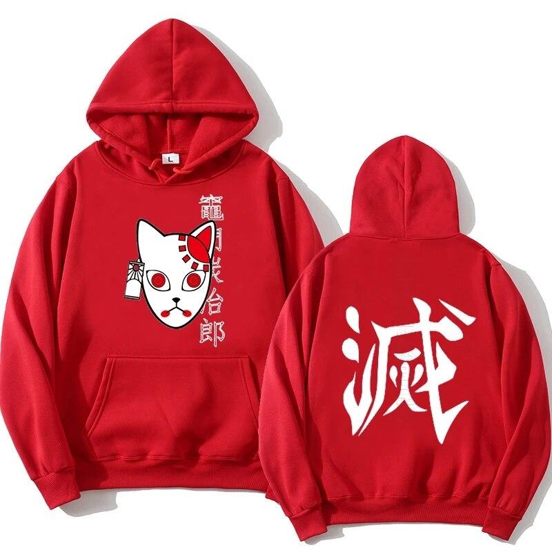 Anime Demon Slayer sweter Streetwear unisex Tanjiro Kamado kostium bluzy Harajuku Demon Slayer Kimetsu No Yaiba Sudadera