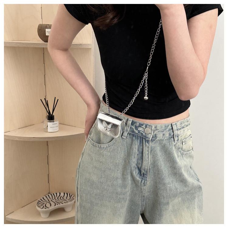 Fashionable Unique Butterfly Decorated Shoulder Bag For Women 2024 Spring New Cross Saddle Armpit Bag