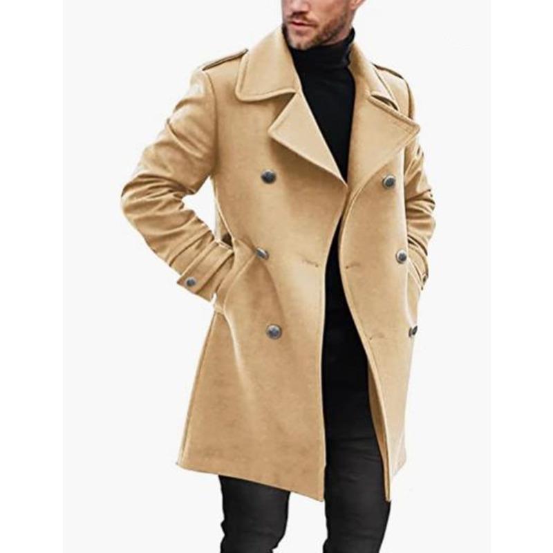 

Woolen Men s Coat Autumn and Winter Warm Thickened Coat S