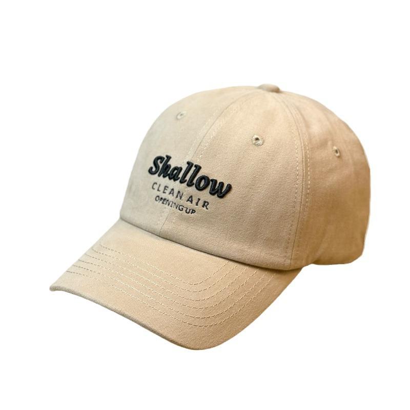 New Spring and Autumn Duck Billed Hat Soft Top Letter Embroidered Baseball Cap Deep Top Shows Small Face