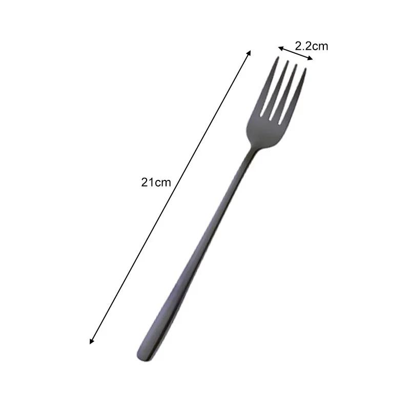 8 Colors Stainless Steel Long Handle Dinner Fork Korean Rainbow Fork Hotel Restaurant Party Supplies Dinnerware Steak Gold Fork