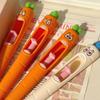 Cartoon Carrot Pressing Gel Pen Funny Carrot Writing Pen Quick-Drying Neutral Pens Writing Smooth Pens Student Stationery Gifts