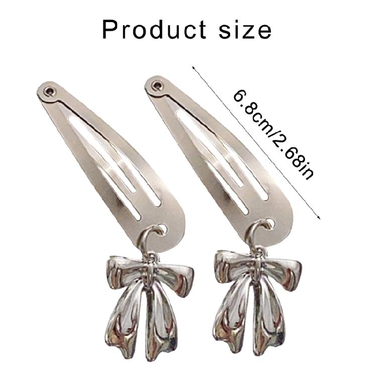 Simple Bowknot Hairclip for Girl Metal Hair Clip Side Pin Lady Hair Styling Tool 2000s Women Hairpin Hair Decoration