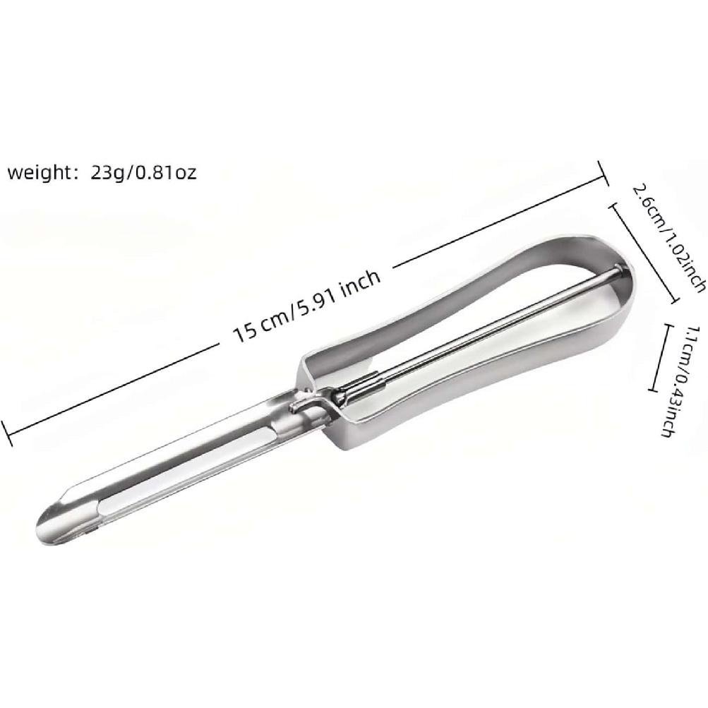 Professional Stainless Steel Peeler - Swivel Blade, Ergonomic Handle, Potato Eye Remover - Commercial Grade Vegetable Peeler for Potatoes, Carrots,