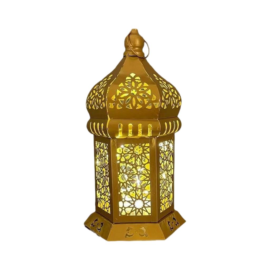 Floor Standing Candle Holder Handmade Iron Moroccan Type Wind Lantern for Ramadan Home Decoration and Celebrations