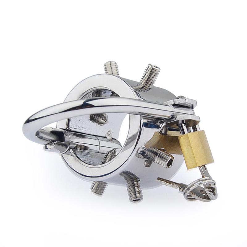 Stainless Steel Scrotum Bondage Ball Stretcher Pendant Penis Rings Erotic BDSM Metal Cock Ring Sex Toys for Men