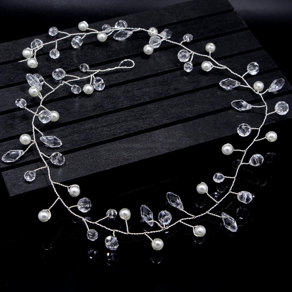 DIEZI Elegant Women Hair Accessories Bridal Headband Crystal Pearl Hairband Head Ornament Ladies New Hair Jewelry For Wedding