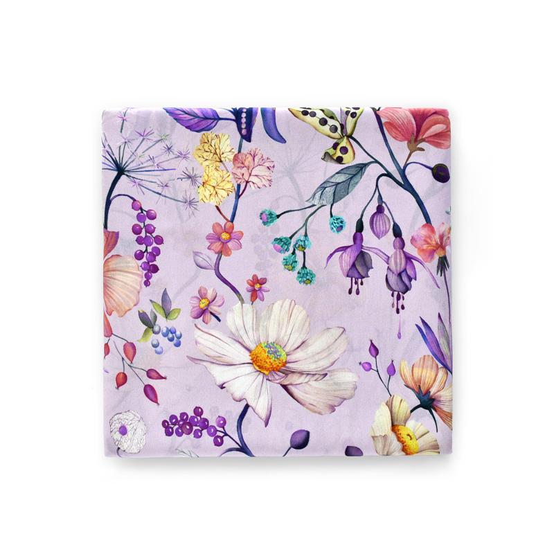 

Purple flowers 100% silk scarf crepe de chine women scarves shawl luxury gift headband small scarfs hijab wrap handkerchief 62x62cm
