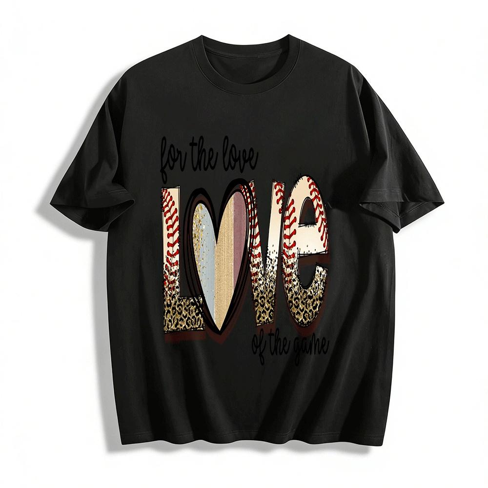 

For The Love Of The Game Baseball Print Casual Crewneck Tee Pure cotton T-shirt XXS