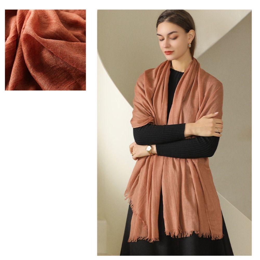 Solid Color Scarf Sun Protection Wrap Hijab Summer Pashmina Women Men