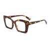 New European and American anti-blue reading glasses tortoiseshell pattern fashion square high definition spring leg reading glasses