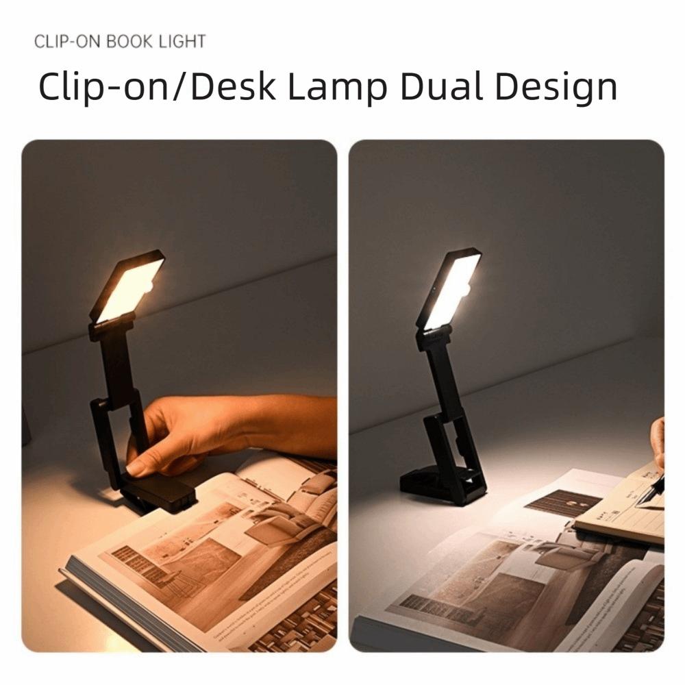 Eye Protection Foldable Desk Lamp USB Charging 3 Color LED Clip Reading Light Energy Saving Adjustable Brightness Study Lamp