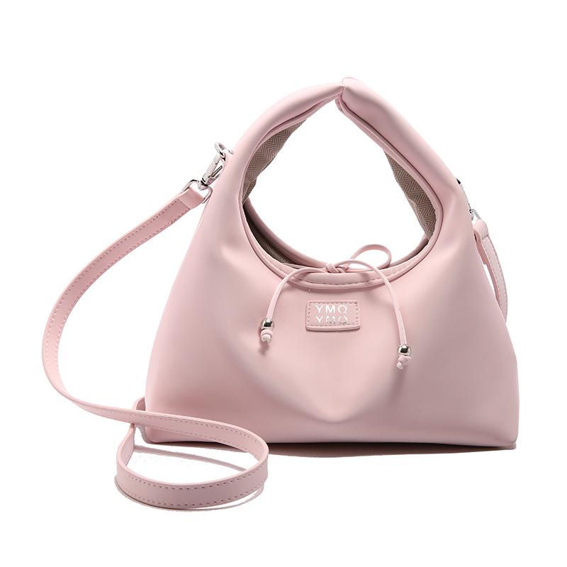 

Корейская версия повседневной универсальной портативной сумки-пельменя из мягкой кожи женская весенне-летняя популярная маленькая свежая простая ветрозащитная легкая сумка-мессенджер розовый