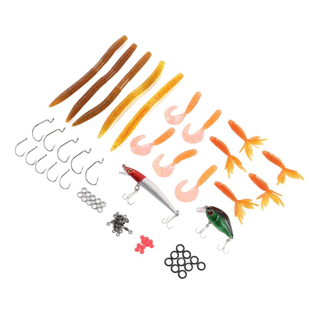 67PCS Fishing Lures Kit Bait Tackle Kit with Hard and Soft Bait Jigs Fishing Hooks for Freshwater and Saltwater