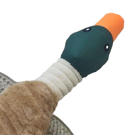 Wild Goose Dog Toy Indestructible Plush Toy Anxiety Relief Squeaky Duck Puppy Chew Toy for Small Medium Large Dogs Interactive Training