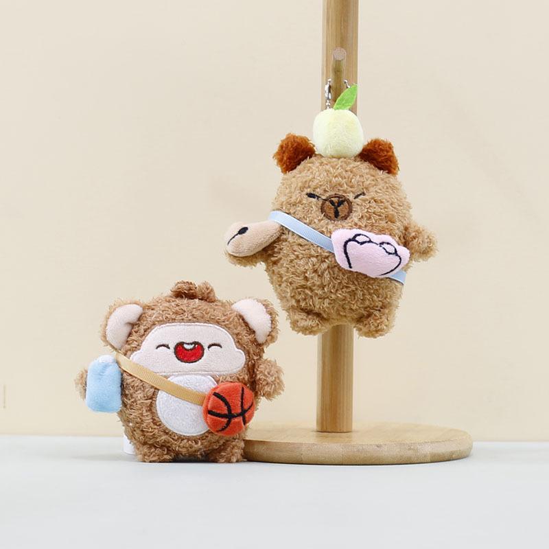 And Fun Capybara Monkey Plush Keychain Soft Stuffed Animal For Unique Bag Charm