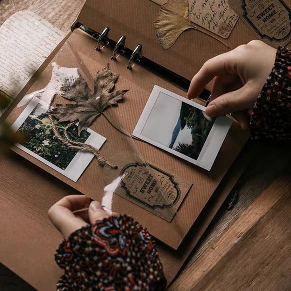Scrapbook-Album mit 40 Seiten, Kraftpapier, Erinnerungsbuch, PU-Einband, Fotoalbum, Scrapbook, Reisealbum für Freunde, Geschenk