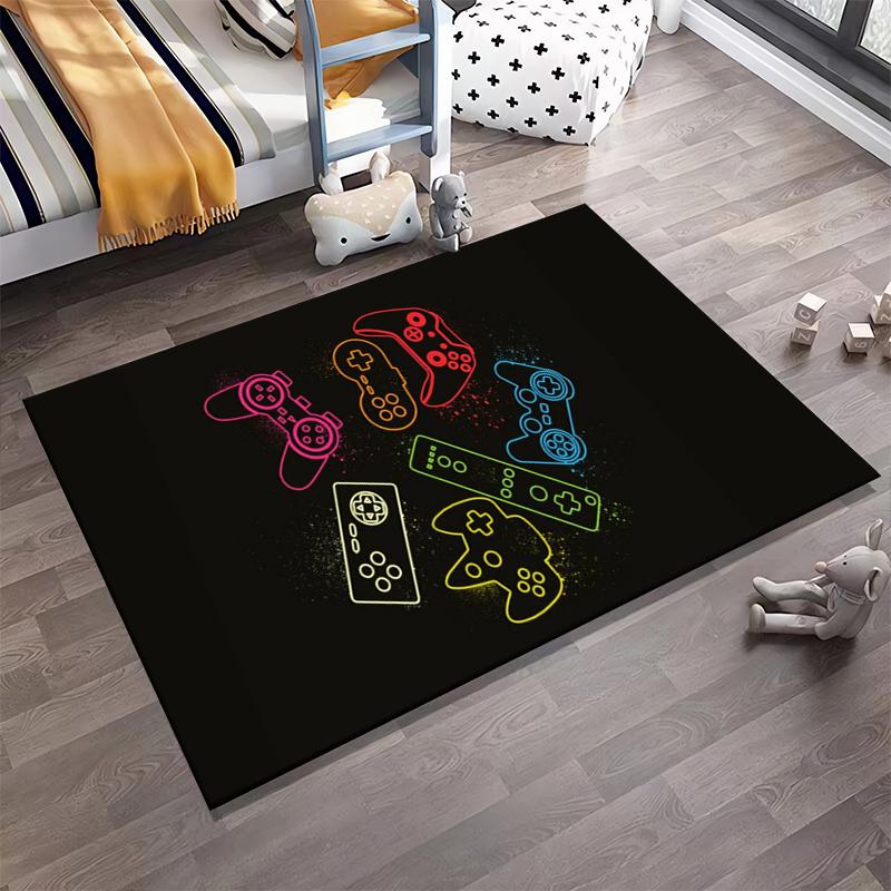 "Colorful Game Controller Pattern Carpet for Living Room Decor" Suitable for use as an anti-slip for living room bedroom sofas