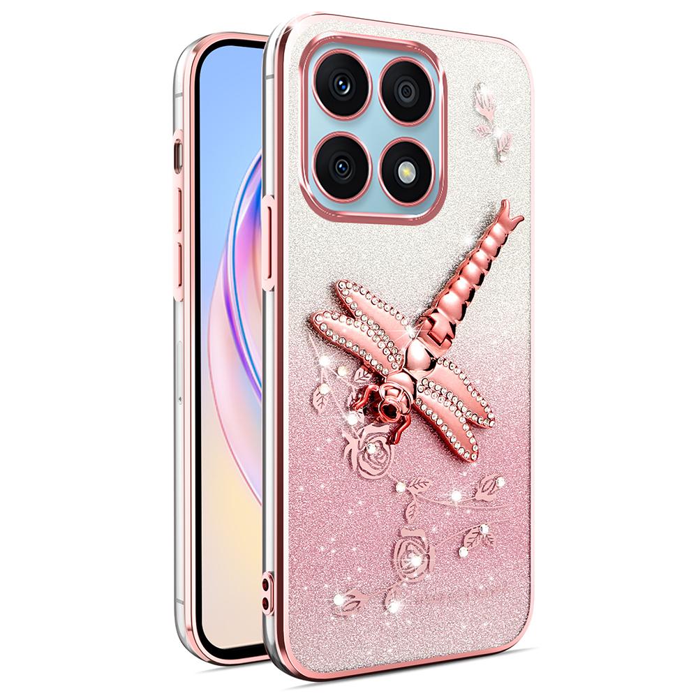 

KADEM For Xiaomi 14T Case Dragonfly Kickstand TPU Flowers Glitter Phone Cover Pink