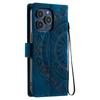 Style 018 For iPhone 14 Pro Case Imprinted Totem Skin Feel Wallet Leather Phone Cover