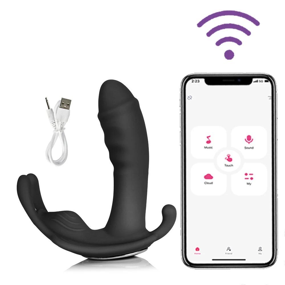 Female Dildo Butterfly Vibrator APP Remote Control Bluetooth Vagina Massager Clitoral/Anal AV Wand Women Clitoris Stimulator 18+
