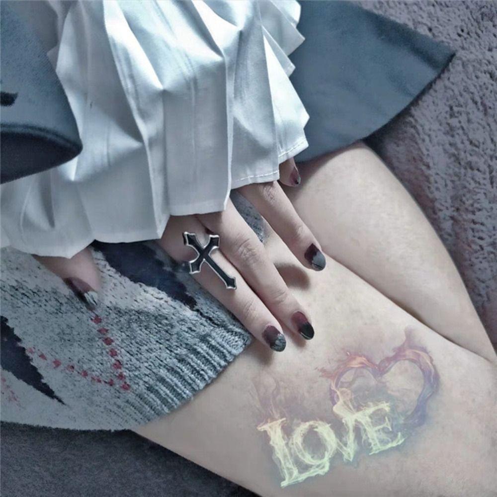 6pcs/Set Goth Halloween Ring Set Korean Style Skeleton Skull Rings Set Hip Hop Skeleton Rings  Women