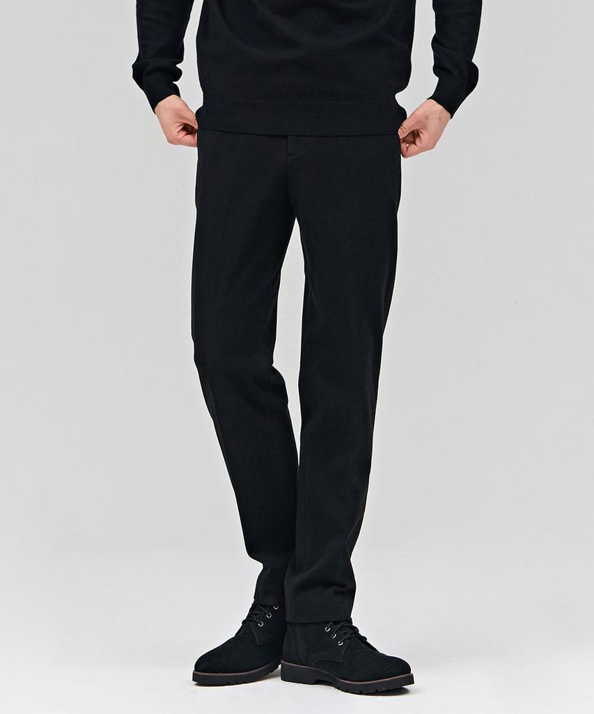 CHASECULT Men'S Tapered Wool-Like Brushed Slacks - Black