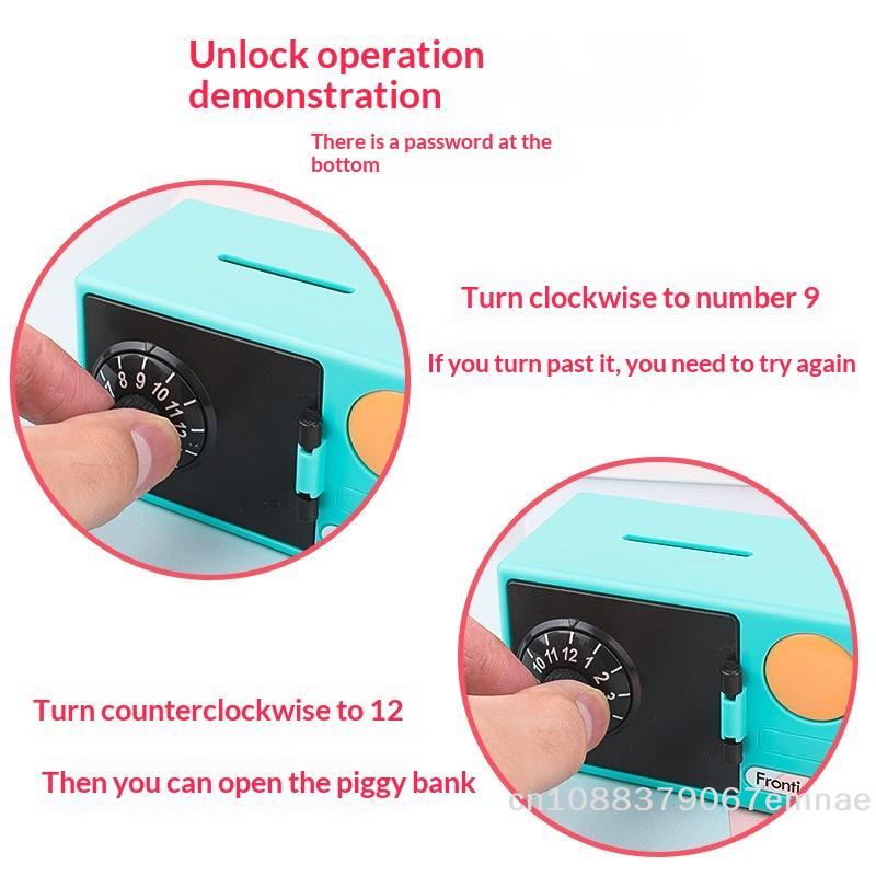 [ZYAS] 1 Stück Neujahrsgeschenk Mini-Geldautomat Sparschwein für Kinder Mit Passwortgeschützter Digitaler Geldsparbox Münz- und Bargeldeinzahlungs-Tresor