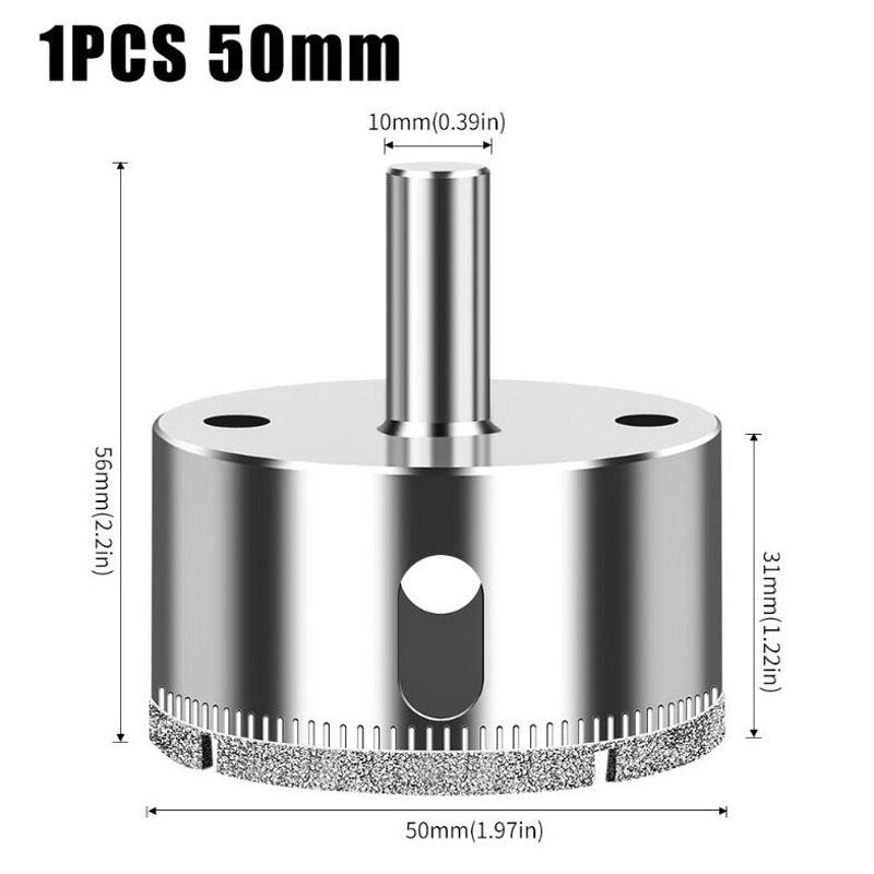 Diamantstanze, integrierter Stahl-Glasbohrer, Fliesen-, Wand-, Marmorstanze, galvanisierter Bohrer, Glaslochöffner
