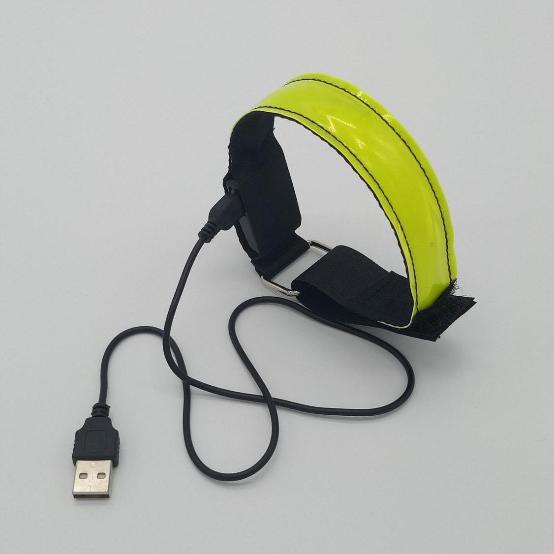 

USB-зарядка, светящиеся игрушки, браслет, креативный браслет, светящиеся спортивные на открытом воздухе, детские светящиеся игрушки жёлтый