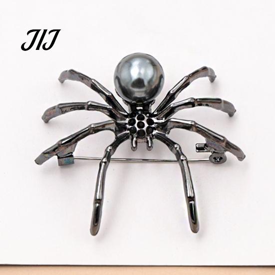 Retro Insekten Pin 1/2 Stück 3D Spinnen Brosche für Halloween, Horror Legierung Gotische Kleidung Accessoires Anstecknadel, Kleidung Jacken Rucksäcke Kostüm