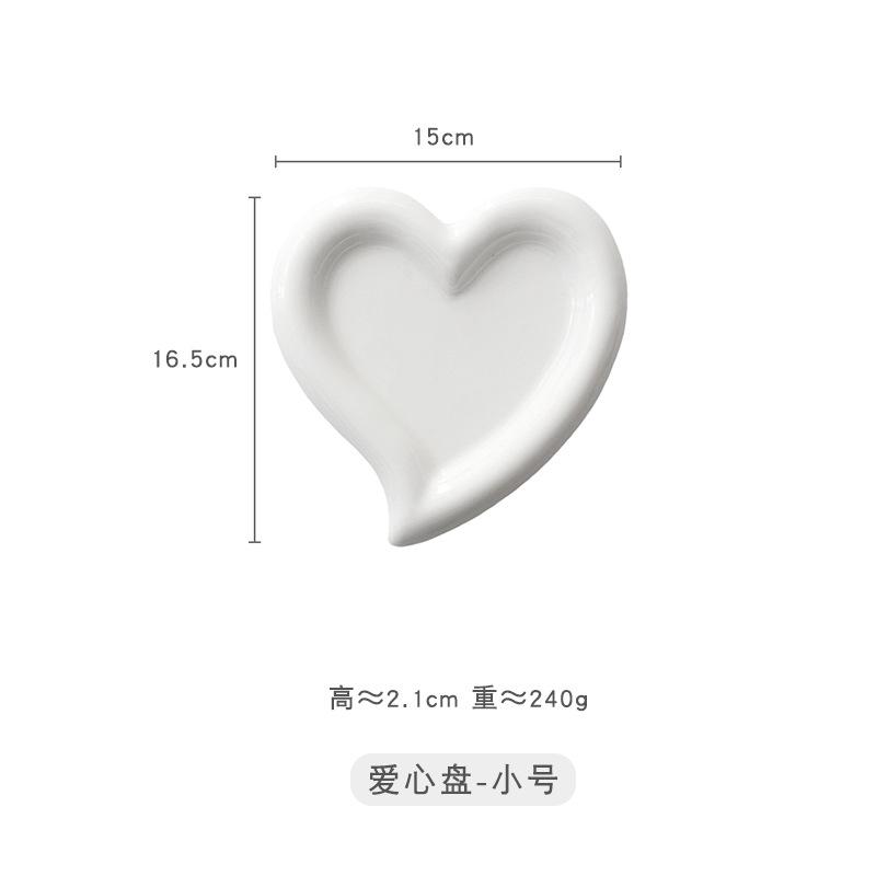 Koreansk ins stil porslin kärlek blomma klotter tallrik frukost desserttallrik tårttallrik skrivbordsförvaringstallrik smyckestallrik