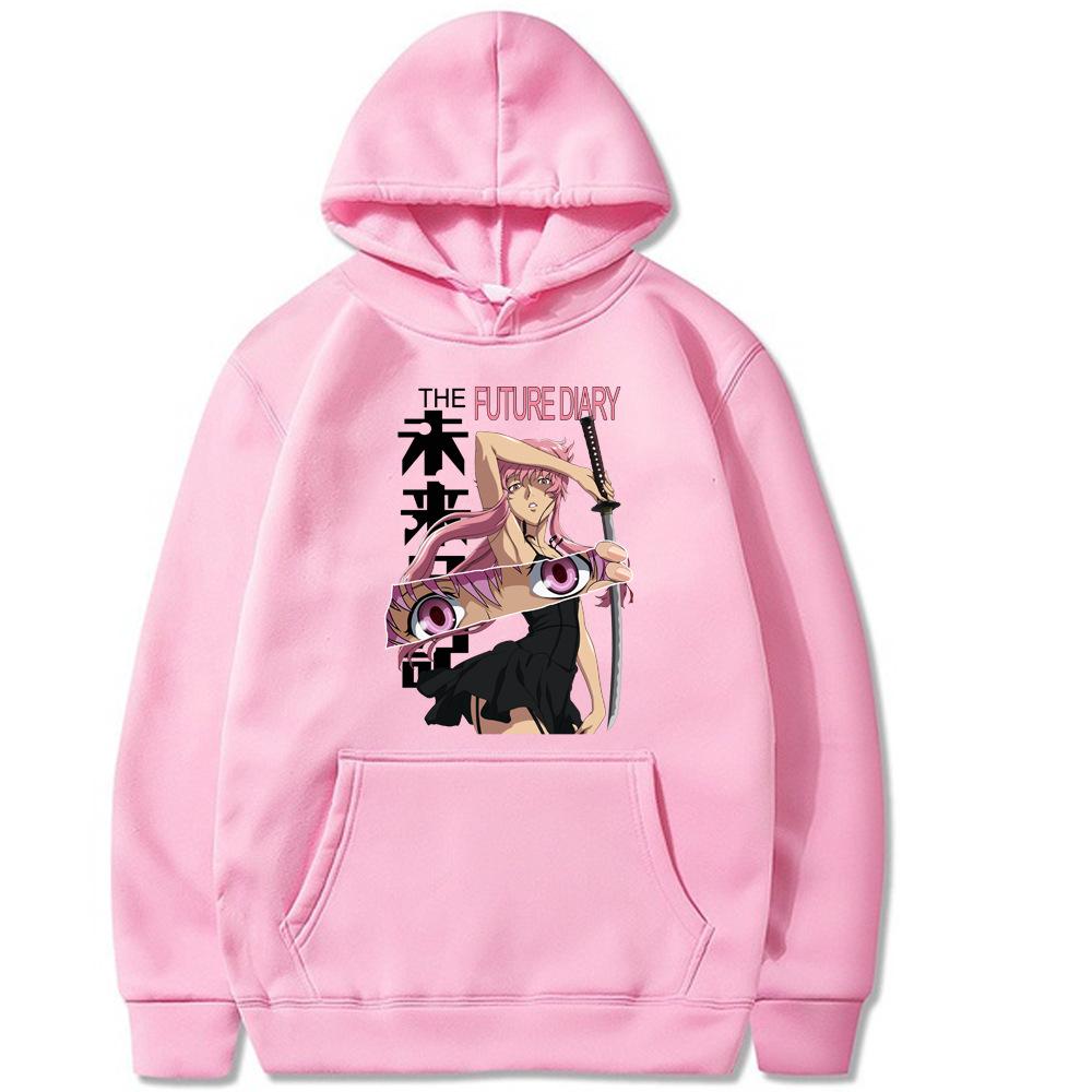 Japanese Anime Characters Future Diary Yuno Men Hoodie Sweatshirt Men Womnen Fashion Design Pullover Men's Fleece Hoodies