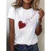 Comfortable Women's Heart-shaped Printed T-shirt