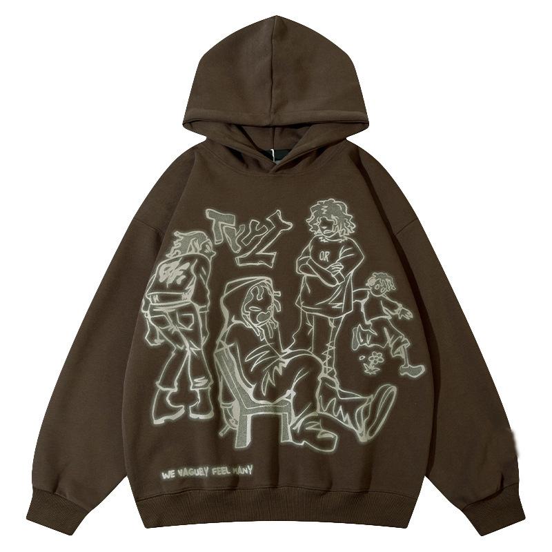 

Жіноча толстовка з капюшоном у повсякденному стилі, вільна куртка з капюшоном S коричневий