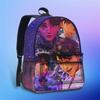Movie Peripheral Print Backpack, School Bag Student Campus With Plush Ball Backpack
