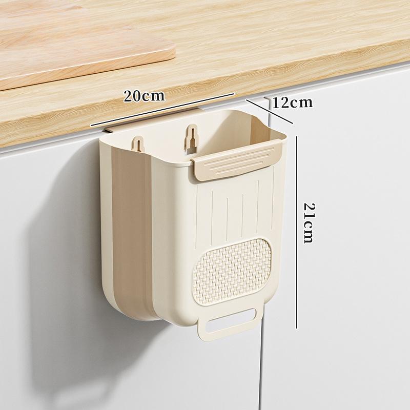 Cabinet Door Trash Can Kitchen No Need To Bend Over Wall-mounted Trash Can Foldable Cabinet with Large Capacity