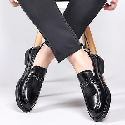 Sapatos casuais masculinos de couro primavera outono homens andando mocassins preto marrom homem luxo slip on negócios casamento sapatos de couro 38-44