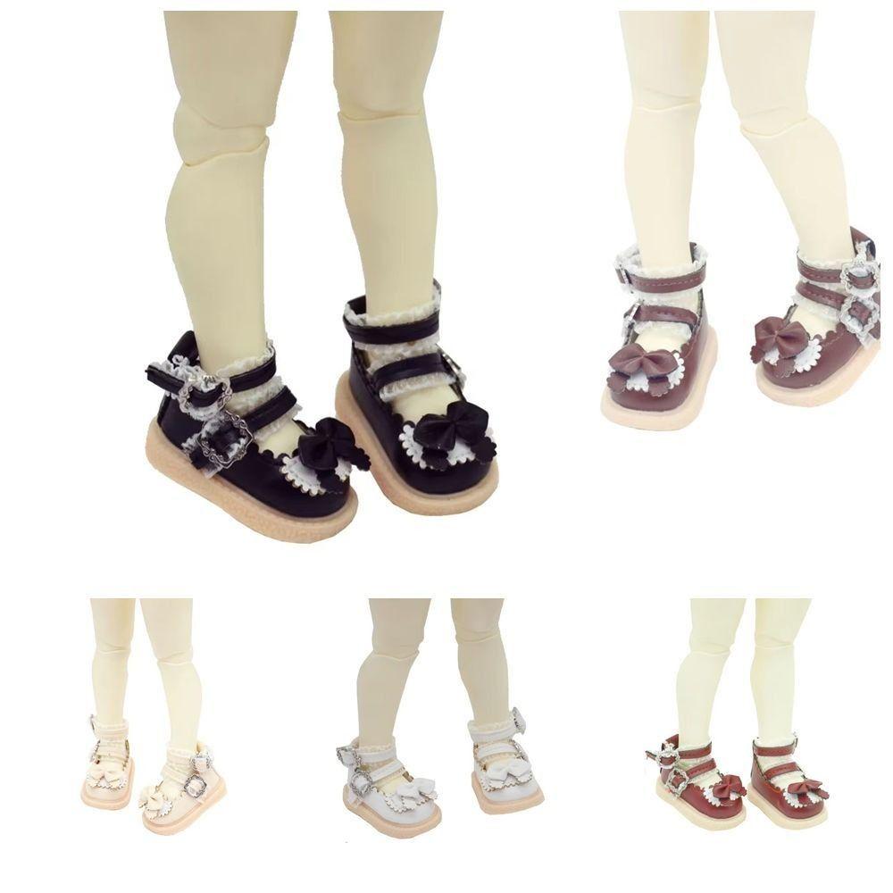 1 Pair Leather Shoes 1/6 Scale PU Leather Shoes Round Toe Mary Jane Shoes 1/6 Bjd Doll Shoes High-top Casual