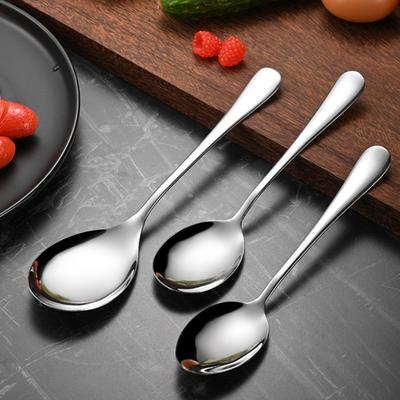 RVS opscheplepel met lange steel Gepolijst Roestvrij Diepe lepel voor soep rijst Afwasmachinebestendig Gereedschap voor Huis Restaurant Buffet
