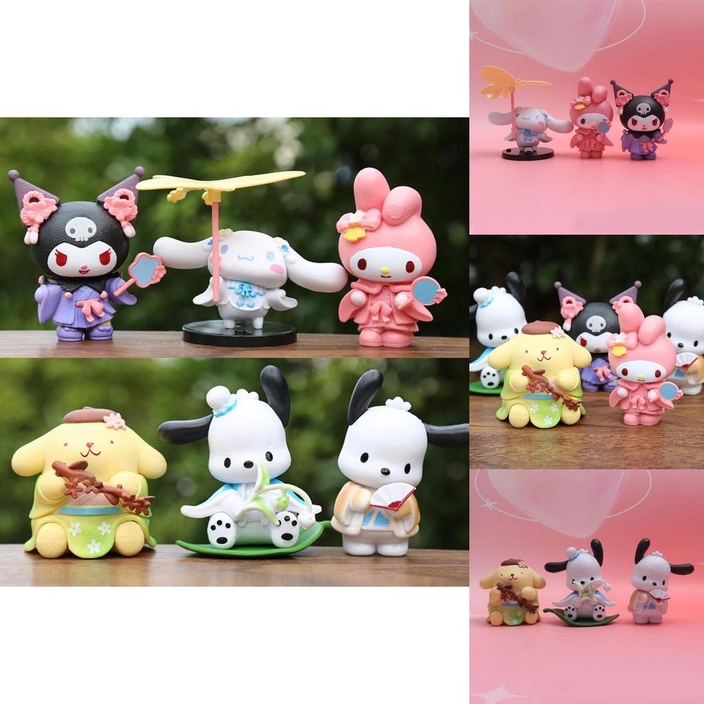 Entzückende Sanrio PVC-Figuren-Kollektion mit Melon Melody und Kuromi in bezaubernden floralen Designs