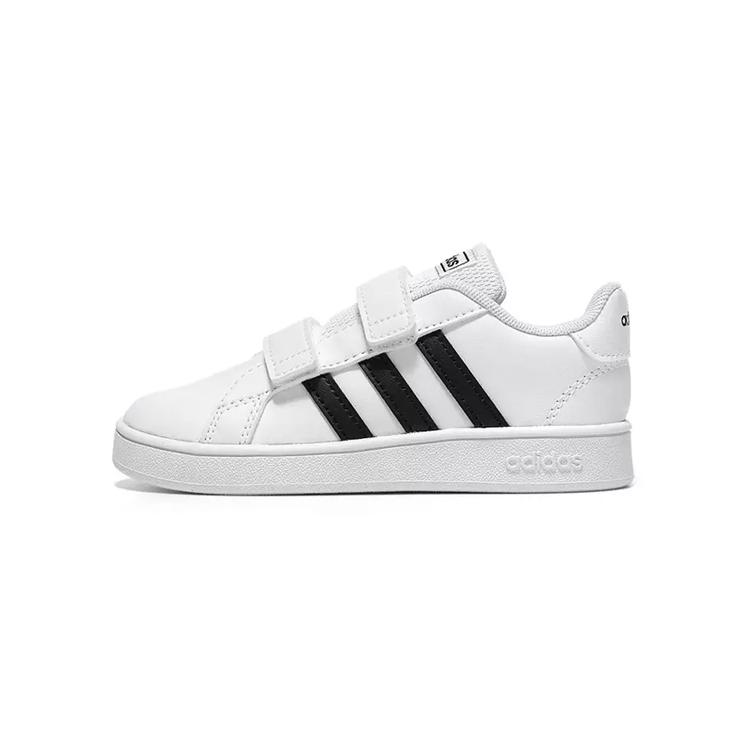 

Adidas Neo GRAND COURT Hook and loop Abrasion Resistant Low top Skateboard Shoes White Black Infant And Toddler EF0118 21