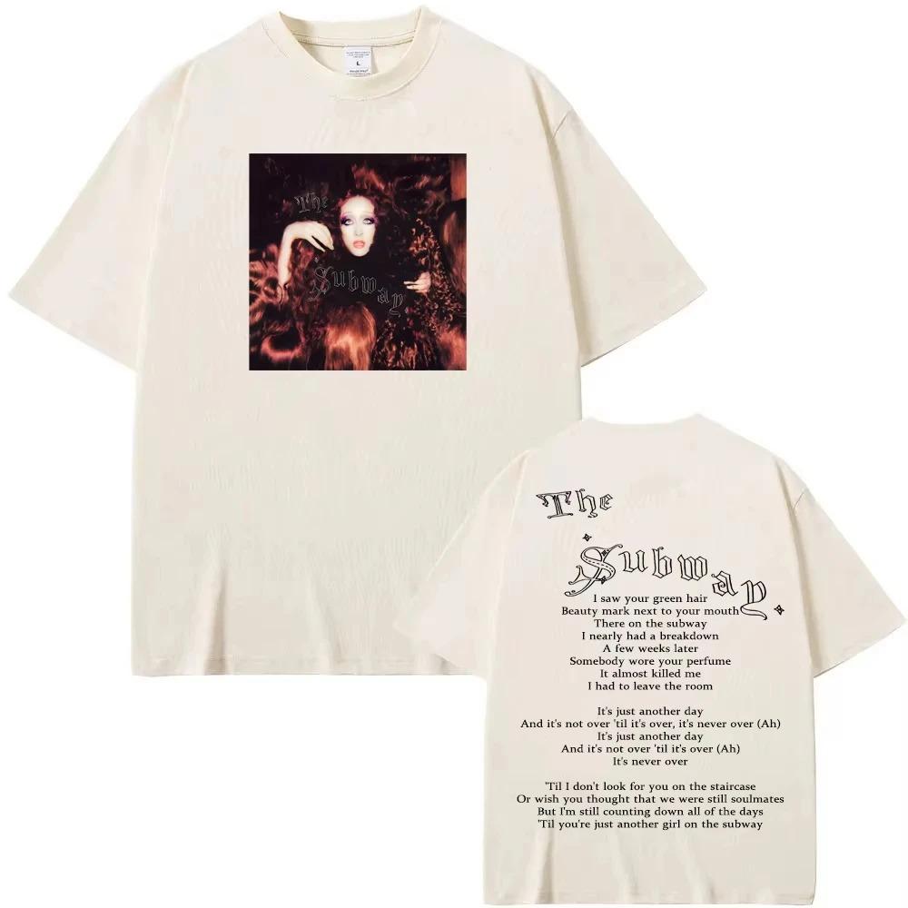 

Chappell Roan Subway Tee Pattern Print TShirt 100 Cotton Summer Short Sleeve Hip Hop Vintage Harajuku Style Top Tshirts S