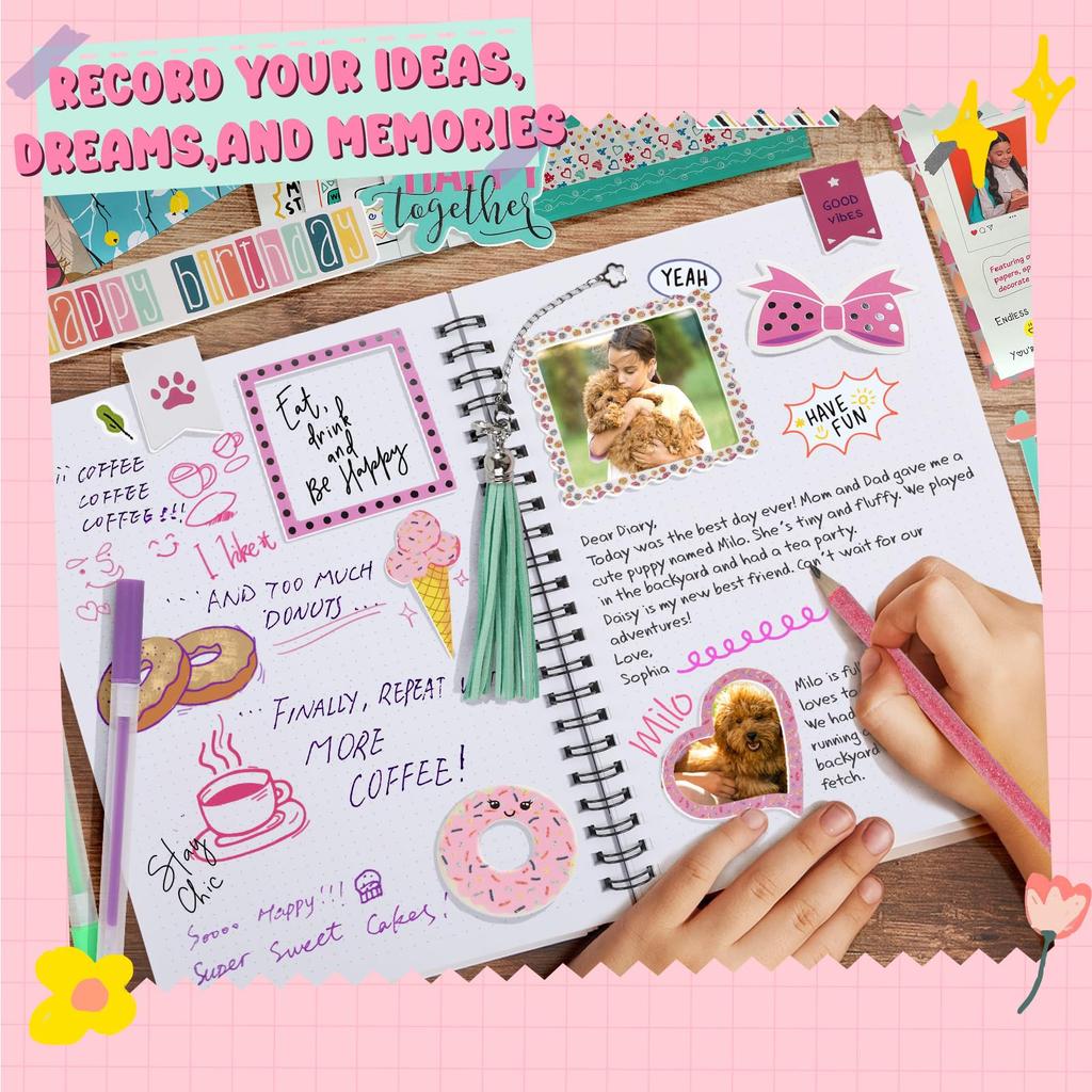 Eggbox Stationery Set for Diary Set Ring Notebook Sticker Book Cute Stationery Sticker Notebook with Stylish Design Perfect for Elementary School