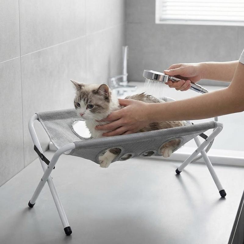 Foldable Pet Grooming Hammock Stand Portable Dog Grooming Table for Nail Trimming Ear Cleaning Small Dogs Home Pet Care