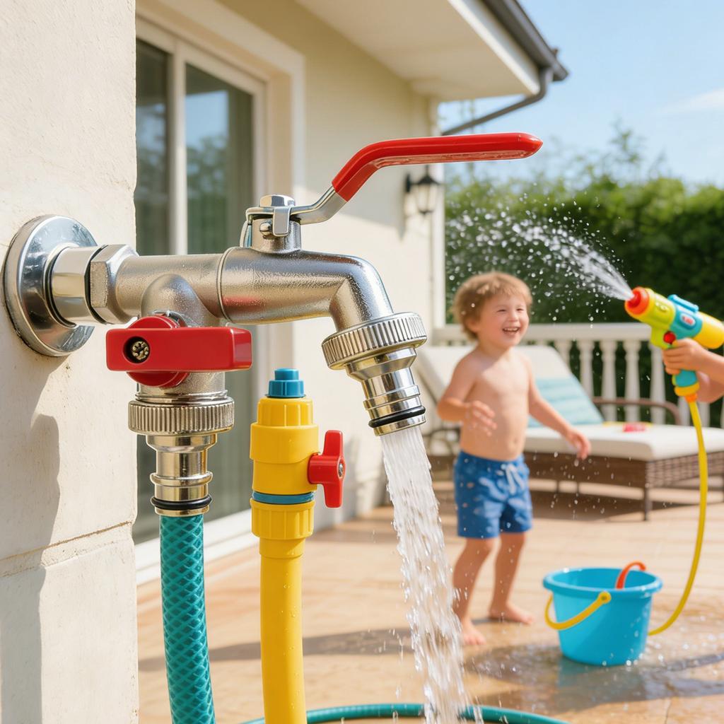 Brass Water Faucet Double Head Garden Accessories Irrigation Equipment Supplies Plant Watering Gardening Tools Hose Connector