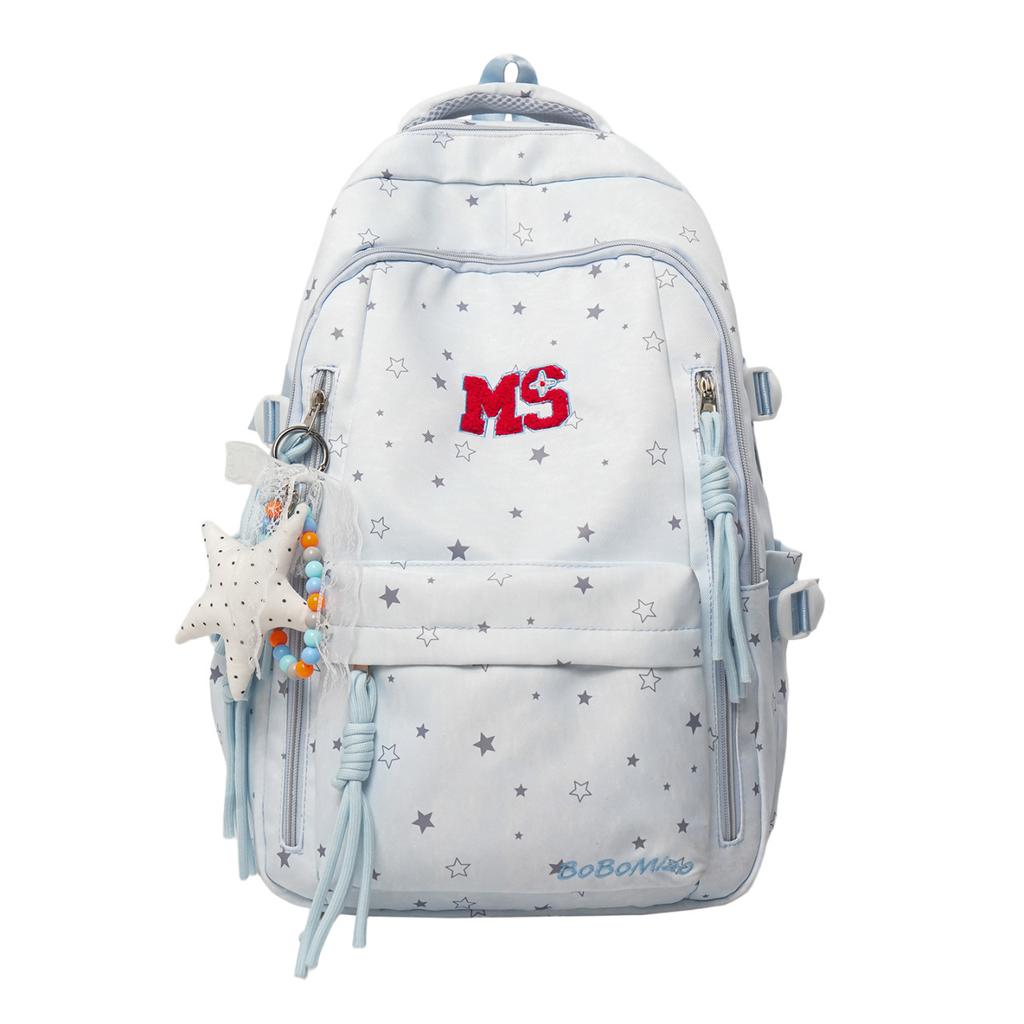 Schoolbag New American Retro Backpack Female Embroidery Letter Simple Travel Backpack Male Junior High School High School Student Schoolbag Female