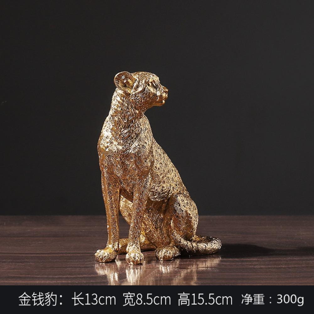 Современные Минималистичные Леопардовые Смоляные Поделки Декоративное Украшение для Гостиной, Офисного Стола