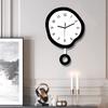 Twisted Elliptical Swinging Wall Clock, Creative and Fun with Pendulum, Silent Clock Suitable for Living Room, Kitchen