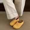 Niche Casual Hand-woven Hollow Breathable Bag Head Half Slippers Women's Autumn Wear Roman Style Thick-soled Muller Shoes